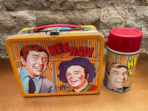 Vintage HEE HAW 1970 Lunch Box With Thermos 